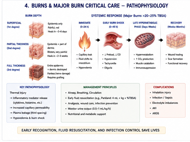 Burns Pathophysiology Phases