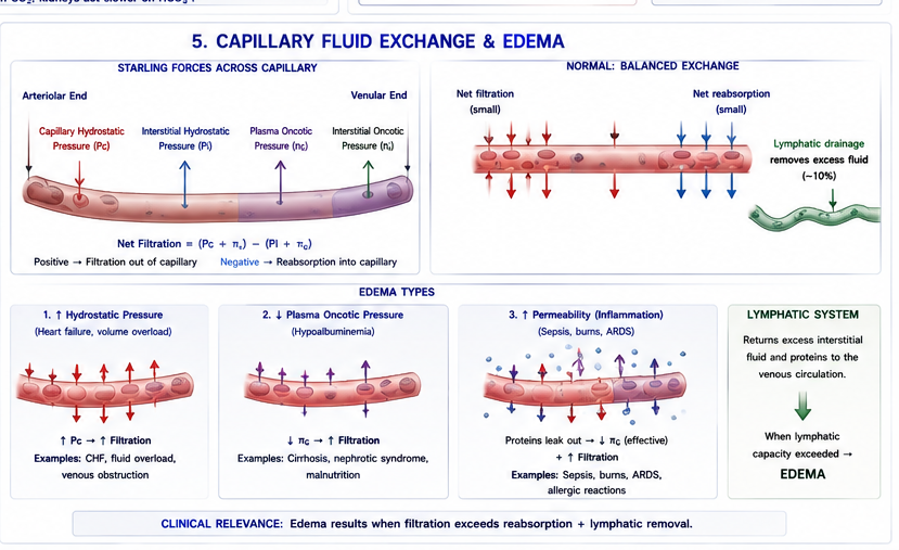 Capillary Starling Forces Edema