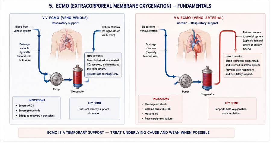 ECMO VV vs VA Fundamentals
