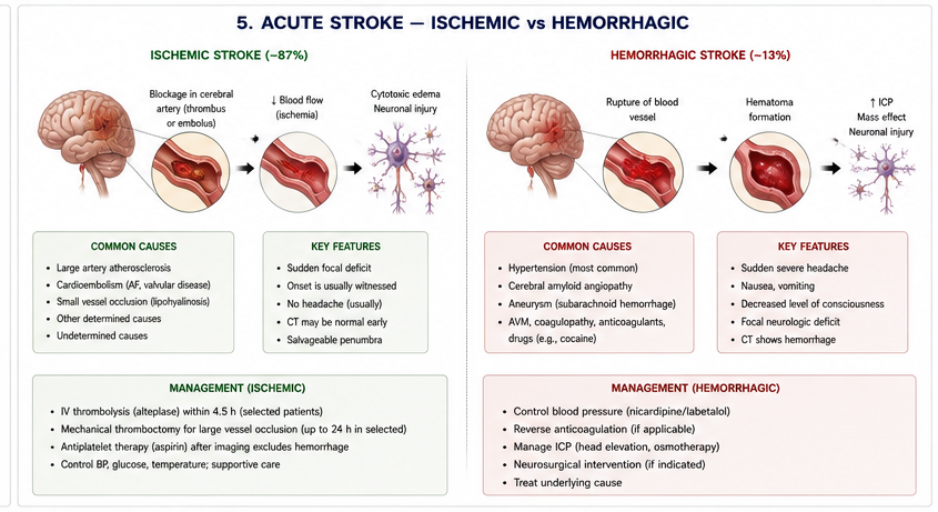 Stroke Ischemic vs Hemorrhagic