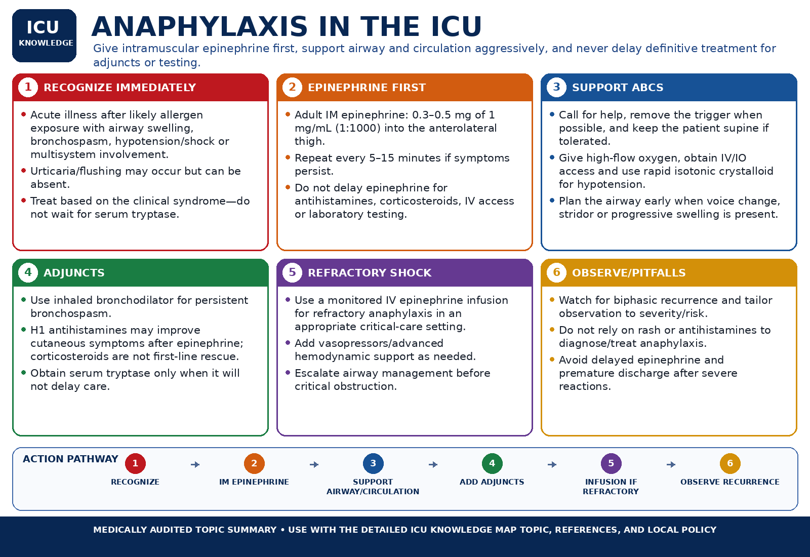Anaphylaxis in the ICU — Audited At-a-Glance Summary