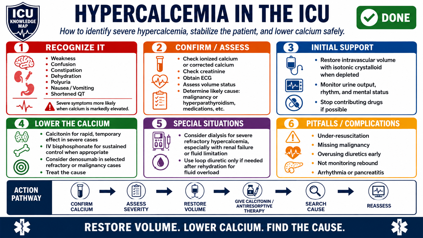 Hypercalcemia in the ICU — Audited At-a-Glance Summary